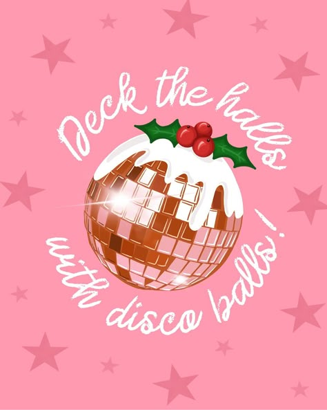 Deck the halls with disco balls! 🪩🎄🩷 Available on its own or in my Christmas multipack of 6! #christmas #christmascard #illustration #disco #discoball #greetingcard #handmade #illustrator #illustration #etsy Follow The Call Of The Disco Ball, Disco Ball Illustration, Christmas Disco Ball, Disco Christmas, Iphone Widgets, Ball Aesthetic, Disco Balls, Christmas Pudding, Illustrator Illustration