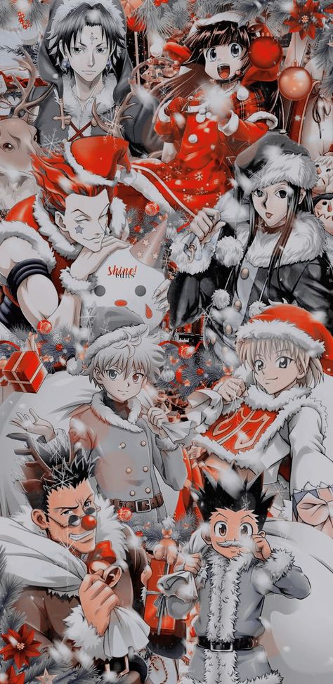 Anime Xmas Wallpaper, Hxh Christmas Wallpaper, Hunter X Hunter Christmas, Christmas Wallpaper Anime, Xmas Pfp, Hunter X Hunter Characters, 4th Of July Wallpaper, Gon And Killua, Gon Freecss