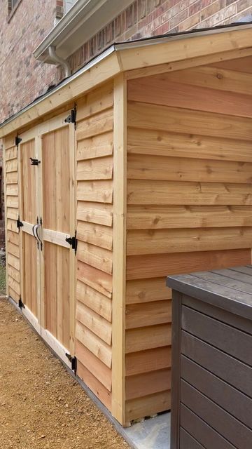 Cedar Shed, Small Garden Shed, Wooden Shed, Backyard Storage Sheds, Diy Storage Shed, Shed Sizes, Jardim Diy, Cedar Garden, Backyard Storage