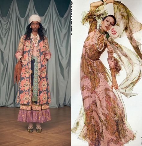 Valentino 1960s and Valentino resort 2025 by Alessandro Michele! he is kinda referencing the 60s era of Valentino mixed with his own vision not bad tbh @alessandro_michele @maisonvalentino Valentino 1960s, Valentino 2024, Valentino Resort, Resort 2025, 70 Fashion, Alessandro Michele, Not Bad, The 60s, Fashion History