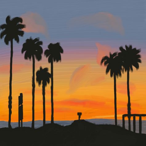 #losangeles #art #paint #usa #picture #california #sunset California Painting Ideas, California Painting, Los Angeles Art, California Sunset, Paint And Sip, Diy Art Painting, Art Paint, Diy Art, Painting Ideas