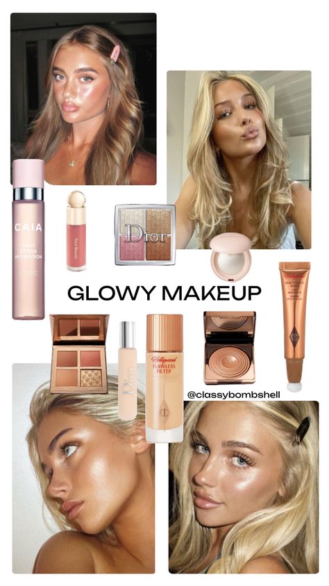 @classybombshell Makeup Glowy, Light Makeup Looks, Simple Makeup Tips, Smink Inspiration, Face Makeup Tutorial, Fancy Makeup, Makeup Needs, Models Makeup, Makeup Makeover