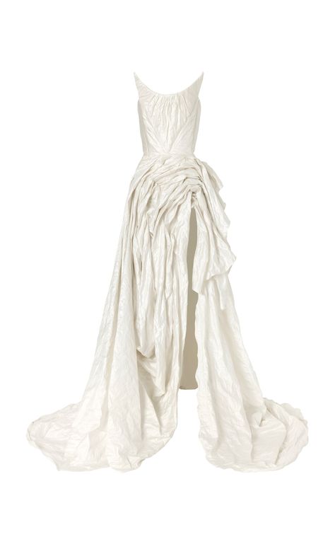 Candescence Asymmetric Gown by MATICEVSKI for Preorder on Moda Operandi Tony Maticevski, Maticevski Bridal, Maticevski Dress, Asymmetric Gown, Fairy Gown, How To Style A Maxi Dress, Sleek Updo, Ivory Dresses, Feather Dress