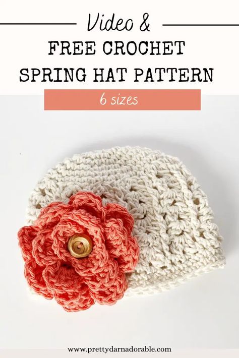 Crochet Spring Hat, Chemo Caps Pattern, Crochet Headwear, Summer Beanie, Spring Crochet, Crochet Summer Hats, Beanie Hat Pattern, Crochet Spring, Fall Crochet Patterns