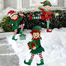 Elf Garden, Holiday Yard Decorations, Christmas Garden Decorations, Christmas Yard Art, Lawn Art, Christmas Garden Flag, Christmas Yard Decorations, Christmas Decorations Diy Outdoor, Christmas Inflatables