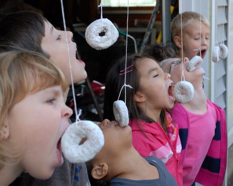 Happy Donut Day! Tie powdered donuts on a string in your garage or front porch or clothes lines for a fun game. If you can't find powdered donuts, or just want to have way more fun, add extra powdered sugar to the donuts before you hang them. Oh and you can't use your hands to eat them! Party Games Adults, Lord Of The Rings Party, Donut Games, Field Day Activities, Games Adults, Field Day Games, Clothes Lines, Festival Games, Powdered Donuts