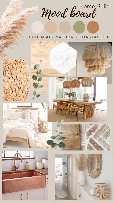 Home build mood board Apartemen Studio, Mood Board Interior, Design Mood Board, Interior House Colors, Interior Design Boards, Interior Design Per La Casa, Interior Design Mood Board, Boho Bedroom Decor, Mood Board Design