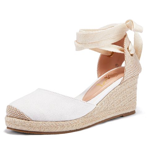 PRICES MAY VARY. Synthetic Sole. Braided Wedge Heel, Padded Insole, Boho Mid Heel, Closed Toe, Ankle Wrap, Linen Espadrille Platform Wedges Sandals For Women. Comfortable Espadrille Wedges With a 3.5 Inch Wedge Heel, Adjustable Ankle Strap Buckle. Occasions: Casual/ Work/ Vacation/ Holiday/ Party/ Club/ School/ Shopping/ Outdoor. Design: Classic Espadrille High Heel Casual Sandals For Women. Currently 9 Colors Available. The Color May Slightly Different From What It Appears, Due To Different Mon Platform Sandals Closed Toe, Summer Wedge Sandals, Work Vacation, Platform Espadrille Sandals, Casual High Heels, Summer Wedges, Wedges Sandals, Espadrilles Platform, Platform Espadrilles