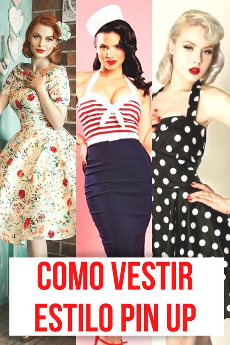 lucir como una PIN UP 🔥 En mi web te explico todas las claves para vestirse como una autentica chica Pin Up Girl! Mi insta es @ andreampds Pin Up Outfits Vintage, Pin Up Outfits Rockabilly, Pinup Halloween, Pin Up Fashion, Moda Pin Up, Stile Pin Up, Cabelo Pin Up, Pin Up Party, Vestidos Pin Up