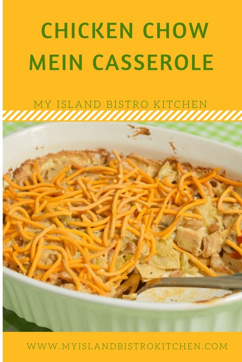 Chicken Chow Mein Casserole Chow Mein Casserole, Bistro Kitchen, Chicken Chow Mein, Chow Mein Noodles, Hot Dish, Mouthwatering Recipes, Chow Mein, Leftover Chicken, Sauteed Vegetables