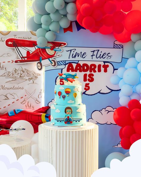 Prepare for takeoff with our Airplane Birthday Theme! ✈️✨ Let your little pilot and their crew soar into adventure with aviation-inspired decorations, fun-filled games, and sky-high excitement. Book your flight to fun at Kid’s Wonderland today! 🎈🛩️ 3rd Birthday Airplane Theme, Airplane Themed Birthday Party, Airplane Birthday Theme, Airplane Theme, Airplane Party, Cake Decorating Designs, Balloon Backdrop, Themed Birthday Party, Cakes And More