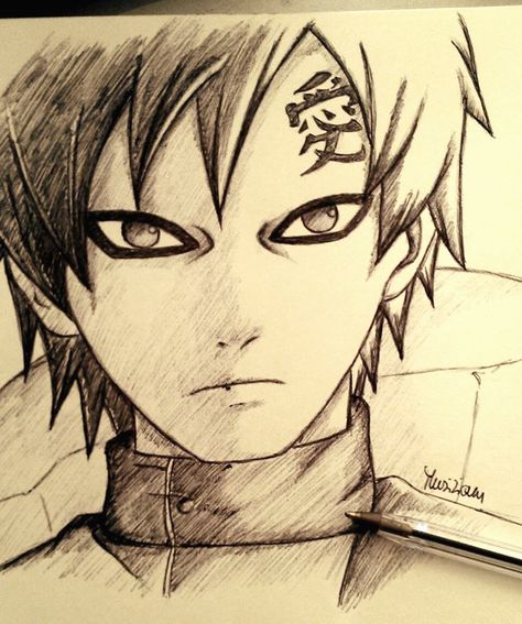 Gara Sketch Drawing, Anime Naruto Drawing Ideas, Naruto Drawing Ideas, Gaara Sketch, Gaara Drawing, Kakashi Drawing, Naruto Drawings Easy, Naruto Drawing, Naruto Sketch Drawing