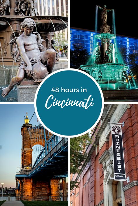 48 hours in the Queen City of Cincinnati, Ohio #cincinnati #ohio Cincinnati Vacation, Ohio Cincinnati, Things To Do In Cincinnati, Ohio Vacations, Cincinnati Chili, Louis Sullivan, Girls Trips, Fountain Square, Downtown Cincinnati