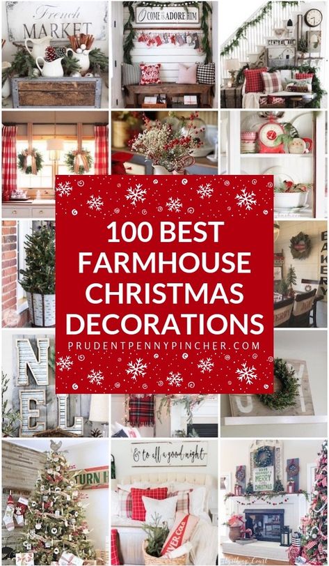 100 Best Farmhouse Christmas Decorations #Christmas #ChristmasDecorations Farmhouse Christmas Decorations, Buffalo Check Christmas Decor, Christmas Centrepieces, Best Farmhouse, Buffalo Check Christmas, Craft Board, Country Christmas Decorations, Christmas Crafts To Make, Farmhouse House