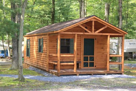 Log Cabin Foundation | How To Build A Cabin Foundation Small Prefab Cabins, Modular Log Homes, Small Cabin Plans, Barn Homes Floor Plans, Camping Cabin, Camp House, Tree House Plans, Building A Cabin, Log Cabin Kits