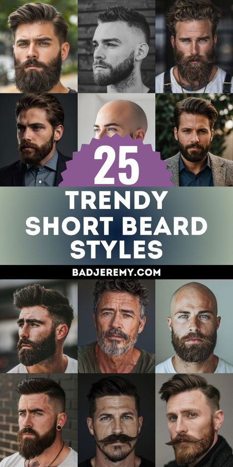 Every man’s face shape is unique, and finding the right beard style can be a game-changer. This curated list of 25 short beard styles offers versatile options that suit various facial structures. Each style has been professionally selected to enhance natural beauty and convey a sense of personal style and confidence. Men’s Hair Styles With Beard, Men Long Beard Style, Man Haircut And Beard, Men Gq Style, Mens Haircut And Beard Style, Beard Short Hair, Beard And Haircut, Unique Beard Styles, Mustache Beard Styles