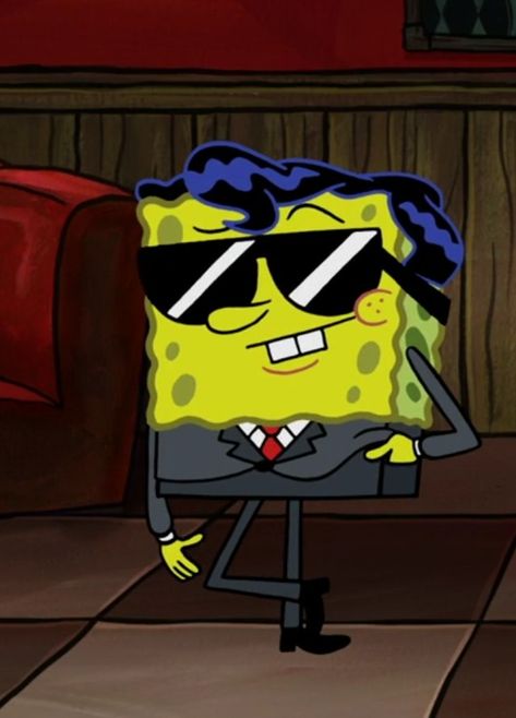 Mad Spongebob Face, Spongebob With Sunglasses, Spongebob Pfp Aesthetic, Scared Spongebob, Spongebob With Glasses, Sponge Bob Funny, Spužva Bob, Spongebob Cool, Sponge Bob Characters