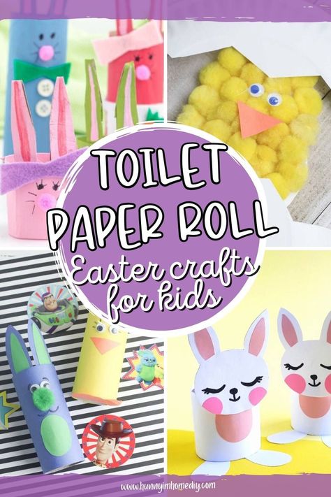 If you're searching for DIY crafts to make for Easter, you're going to love these adorable toilet paper roll crafts! Whether your kids are in preschool or kindergarten, they'll have a blast using dollar store supplies, like craft sticks and cotton balls, to put these cute Easter bunny crafts together with step by step instructions. They're all fun cardboard tube art projects for kids to make at home, at church, or the classroom. Cute Toilet Paper, Cute Toilet, Dollar Tree Easter Crafts, Toy Story Crafts, Tube Art, Spring Themes, Winter Crafts Preschool, Kids Toilet, April Crafts