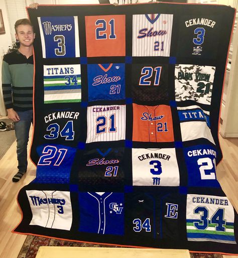 Baseball Jersey Quilt, Baseball Quilt, Travel Ball, Tee Shirt Quilt, Jersey Quilt, Senior Stuff, Baseball Jersey Shirt, Kids Baseball, Memory Quilt