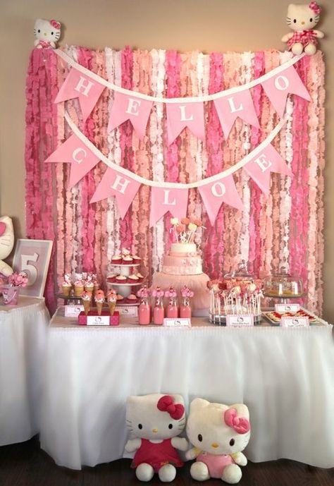 Hello Kitty Baby Shower, Hello Kitty Birthday Theme, Lila Party, Hello Kitty Theme Party, Kitty Birthday Party, Hello Kitty Decorations, Diy Hello Kitty, Anniversaire Diy, Hello Kitty Birthday Party