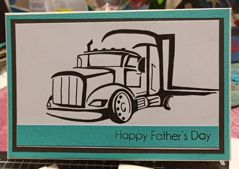 Car Carrier Truck, Handcrafted Cards, Car Carrier, Father's Day Card, Big Rig, Big Trucks, Happy Father, Happy Fathers Day, Fathers Day