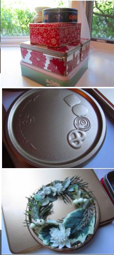 Cookie Tins Repurposed, Projects For Home, Paint Cookies, Cookie Tins, Tin Can, Spray Painting, How To Paint, Cute Crafts, Christmas Treats