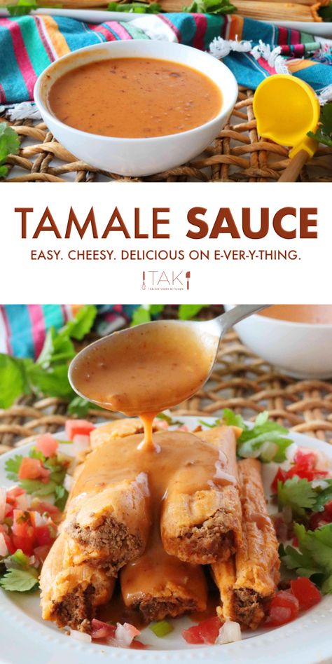 Tamale Salsa Recipe, Selling Tamales Ideas, Tamale Topping Sauce, Tamale Meal Ideas, Homemade Tamale Sauce, Chili For Tamales Sauce Recipes, Tamales Dinner Sides, Tex Mex Tamales, Tamale Sides Dishes