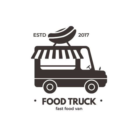 Black Food Truck, Yellow Food Truck, Food Truck Template, Food Truck Design Logo, Food Truck Logo, Truck Template, Fast Food Truck, Starting A Food Truck, Yellow Food