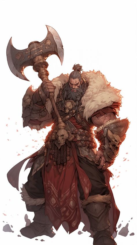 Berserker Rpg, Dnd Viking, Barbarian Character Design Male, Cowboy Character Design, Barbarian Dnd, Barbarian King, Dnd Druid, Viking Character, Dungeons And Dragons Characters