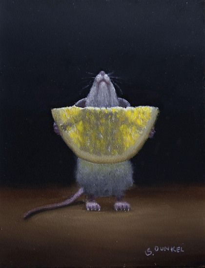 Gold Mine by Stuart Dunkel (b.1952)) Mouse Drawing, Arte Peculiar, A Rat, Cute Rats, Cute Mouse, Ethereal Art, Mellow Yellow, Rodents, Lemon Zest