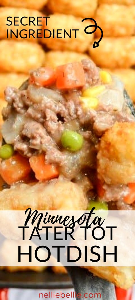 Healthy Tater Tot Hotdish, Turkey Trot Tater Tot Hotdish, Healthy Hotdish Recipes, Tatertots Casserole Hamburger, Hamburger Hotdish Recipes, Healthy Tater Tot Casserole, Tator Tot Hotdish Recipes, Tater Tot Hot Dish, Minnesota Hot Dish