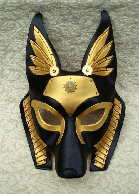 Egypt Steampunk, Egyptian Jackal, Anubis Mask, Water Rabbit, Egyptian Mask, Egyptian Anubis, Starověký Egypt, Egyptian Motifs, Mask Designs