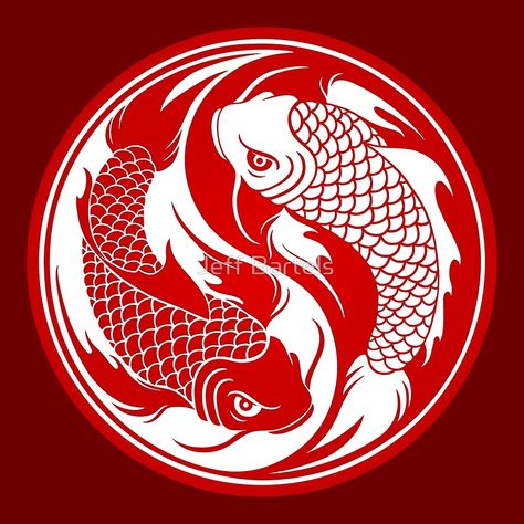 Yin Yang Koi Fish, Koi Fish Art, Yin Yang Koi, Yin Yang Designs, Chaka Khan, Japanese Fish, Fish Vector, Japanese Koi, Vase Crafts