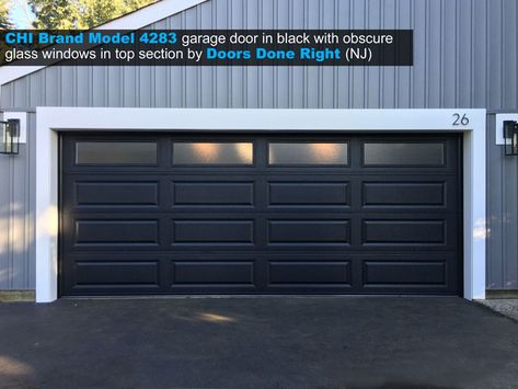 Garage Doors With Windows, Steel Garage Door, Doors With Windows, Black Garage Doors, Polystyrene Insulation, Carriage House Garage Doors, Garage Door House, Garage Workshop Layout, Black Garage