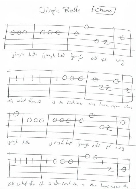 Jingle Bells Guitar Tab, Jingle Bells Ukulele, Banjo Songs, Mandolin Songs, Christmas Guitar, Banjo Tabs, Guitar Chords And Scales, Guitar Tabs Acoustic, Banjo Lessons