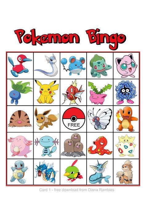 Favorite Pokemon Bingo Template Pokemon Card Template, Camping Bingo, Bingo Books, Bingo Casino, Road Trip Bingo, Summer Bingo, Free Printable Bingo Cards, Bingo Games For Kids, Bingo Online