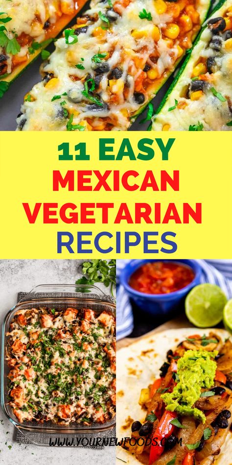 11 Easy Mexican Vegetarian recipes! Here is a collection of the best and most delicious homemade stunning Vegetarian Mexican food recipes. There are so many options and this is what makes it hard to pick the best. We have narrowed it down to include some of the following. Quesadillas, Entomatadas, Nachos, and Fajitas. These Veggie Mexican recipes are great. And this is why they are in our top 11 favorite recipes. Vegetarian Mexican Salad, Easy Vegetarian Mexican Dishes, Easy Mexican Food Recipes Vegetarian, Tex Mex Vegetarian Recipes, Vegetarian Recipes With Jalapenos, Mexican Meatless Recipes, Authentic Mexican Vegetarian Recipes, Mexican No Meat Recipes, Mexican Meatless Dinners