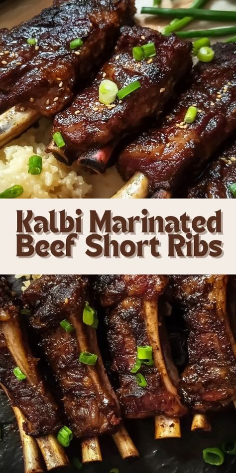 These Kalbi Short Ribs are perfect for those who love bold flavors and juicy, grilled meat! 🥩🔥 Marinated in a sweet and savory Korean BBQ sauce, these short ribs are grilled to perfection and make for a delicious and easy dinner. Perfect for BBQs, family dinners, or whenever you’re craving rich, smoky flavors.

📌 Save this pin to grill up juicy and flavorful Kalbi short ribs for your next meal!
#KalbiShortRibs #KoreanBBQ #GrilledMeat #FlavorfulMeals #BBQRecipes #BoldFlavors Korean Kalbi Short Ribs, Kalbi Marinade Recipe, Flanken Short Ribs Recipe, Kalbi Recipe, Kalbi Marinade, Kalbi Short Ribs, Kalbi Ribs, Korean Beef Short Ribs, Grilled Beef Short Ribs