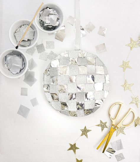 Ball drop paper plate craft for 2021! And yes, we made it 3D Disco Ball Craft, Paper Plates Crafts, Ball Craft, Paper Plate Craft, Creative Kids Crafts, Daycare Activities, Kids Projects, Paper Plate Crafts, Plate Crafts