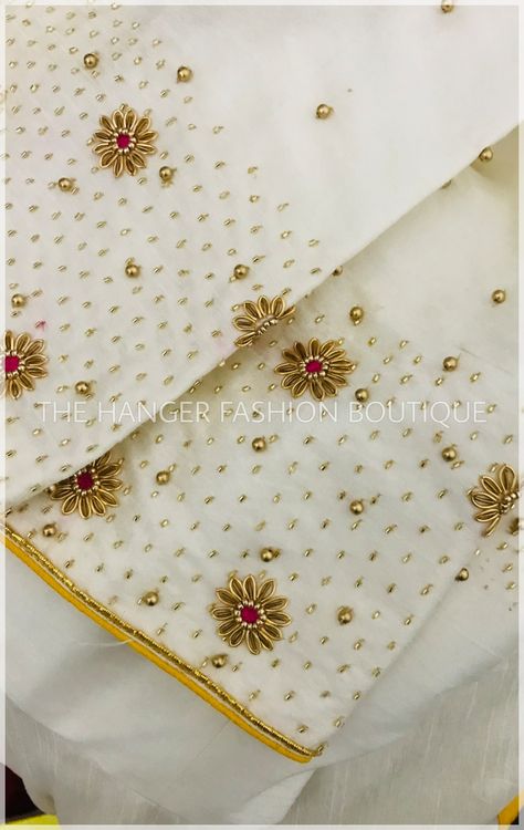 Latest Bridal Blouse Designs, Hand Beaded Embroidery, Hand Embroidery Dress, Saree Embroidery Design, Simple Embroidery Designs, Kurti Embroidery Design, The Hanger, Boutique Couture, Simple Blouse Designs