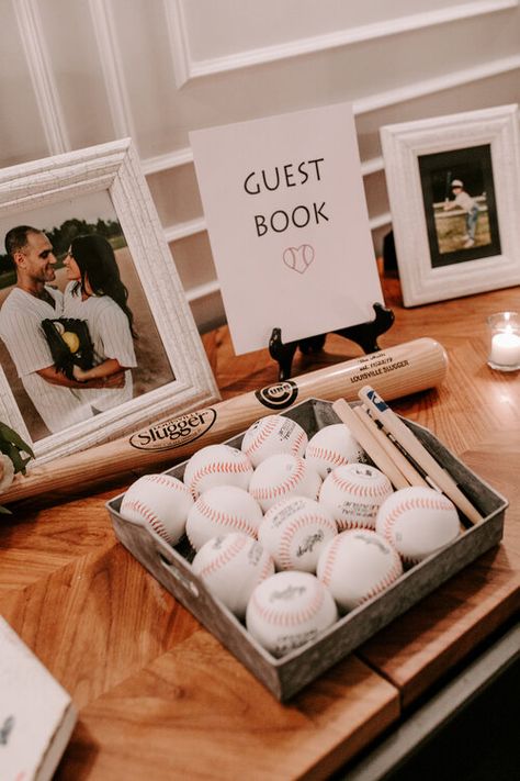 Baseball Theme Engagement Party, Wedding At Baseball Field, Baseball Engagement Party, Baseball Theme Wedding Ideas, Baseball Wedding Ideas, Baseball Theme Wedding, Wedding Baseball, Baseball Themed Wedding, Twilight Wedding