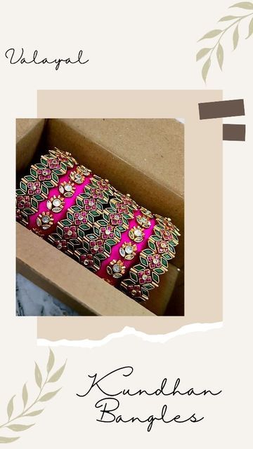 Bridal Silk Thread Bangles Wedding, Bridal Kundan Bangle Set, Thread Work Bangles Design, Thread Bangles Design Bridal, Handmade Bangles Ideas, Silk Thread Bangles Design Kundan, Thread Bangles Silk Handmade, Aari Bangles, Silk Thread Earrings Designs