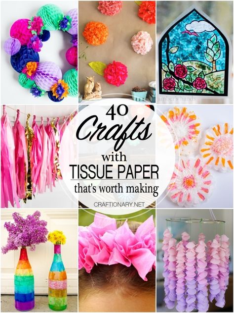 Tissue Paper Table Decorations, Mod Podge Tissue Paper Crafts, Diy Tissue Paper Decorations, Tissue Paper Fringe Garland, Tissue Paper Butterflies, Paper Flowers Tissue, Nature For Kids, Pebble Art Ideas, Tissue Paper Decoupage