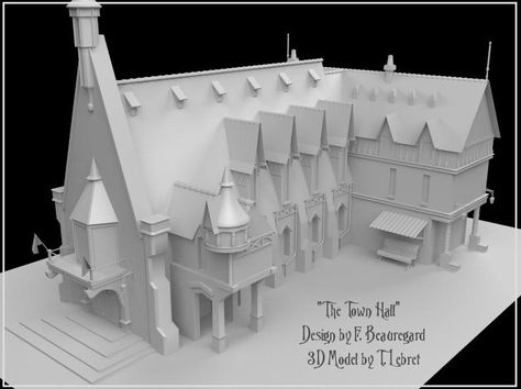 Town Hall in 3D by Built4ever on deviantART Town Hall Concept Art, Room Box, Great Job, Fairy Houses, Paper Sculpture, Town Hall, Architecture Model, City Hall, In 3d