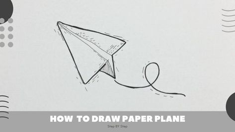 How to Draw Paper Plane Easy Drawing Of Paper Airplane, Draw Paper Airplane, Paper Plane Sketch, Paper Plane Doodle Step By Step, Plane Doodle Airplane, Drawing Lessons For Kids, Paper Plane, Drawing Lessons, Easy Step