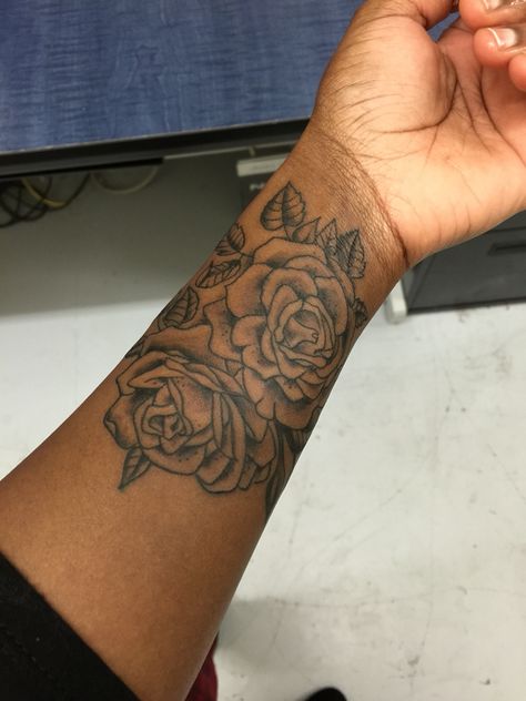 rose tattoo . Inner Forearm Tattoo Rose, Flower Forearm Tattoo Black Women, Rose Tattoo Black Women, Rose On Forearm Tattoo, Cherry Blossom Tattoo Forearm, Rose Tattoo On Forearm, Rose Arm Tattoo, Rose Forearm Tattoo, Dark Skin Tattoo