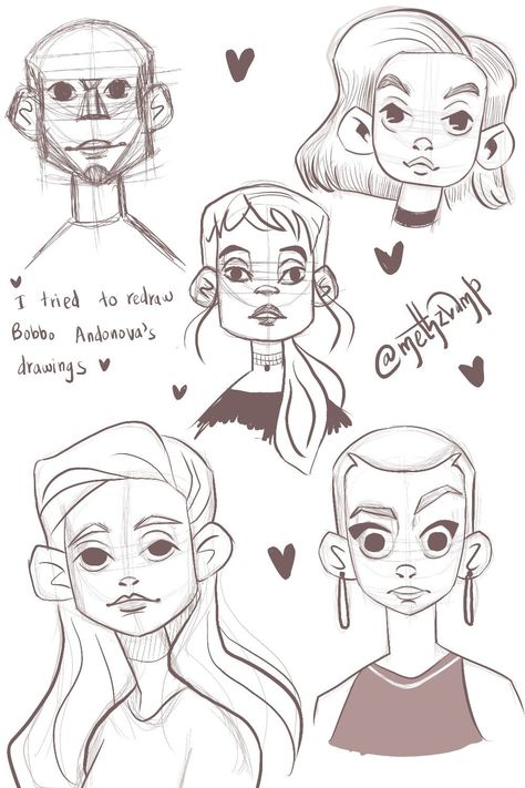 I tried to redraw Bobbo Andonova's drawings. I should practice more#cartoonstyle #artcartoon #digitalartcartoon  #characterdesign #differentcartoonstyles #characterillustration #artsketchbook How To Draw Comics Characters, Bobbo Andonova Faces, Bobbo Andonova Art Tutorial, Bobo Andonova, Bobbo Andonova Art, How To Draw A Cartoon Person, Cartoon Face Shapes, How To Draw Cartoon People, رسم كاريكاتير