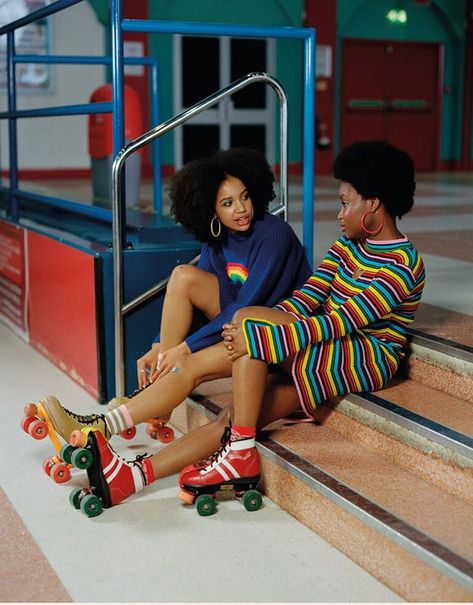 1970s Style Vibes Come To Life In This Roller Skating Inspired Collection From Lazy Oaf Roller Skating Aesthetic, Skate Outfit, Roller Skating Outfits, Perspective Photos, Reference Ideas, Skating Aesthetic, Chica Cool, Roller Disco, Roller Skaters