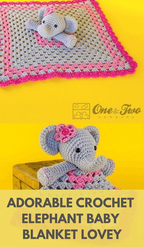 Crochet Elephant Lovey Pattern Elephant Afghan Crochet Free Pattern, Crochet Granny Square Lovey Free Pattern, Crochet Elephant Lovie Pattern Free, Granny Square Lovey Free Crochet, Elephant Lovey Crochet Free Pattern, Free Crochet Lovey Pattern, Free Elephant Crochet Pattern, Crochet Elephant Baby Blanket, Elephant Lovey Pattern