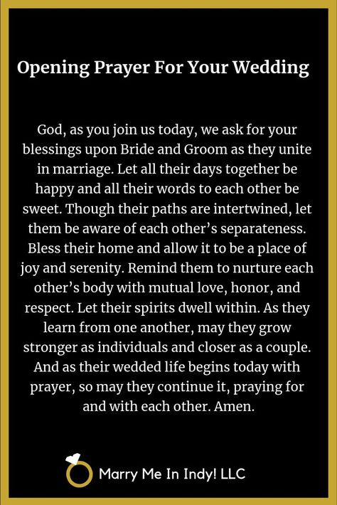 Wedding Prayers For Ceremony, Wedding Prayer For Ceremony, Wedding Prayers, Vows Examples, Sister Wedding Speeches, Ceremony Readings, Wedding Officiant Script, Ceremony Script, Wedding Verses